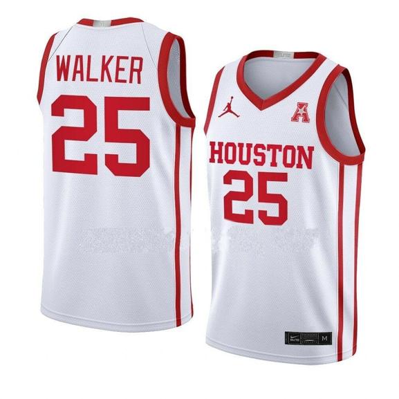 Men's #25 Jarace Walker Jersey Houston Cougars College Basketball White