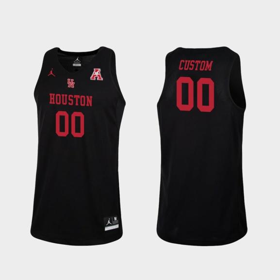 Men's Custom Name Number Houston Cougars Black Replica College Basketball Jersey