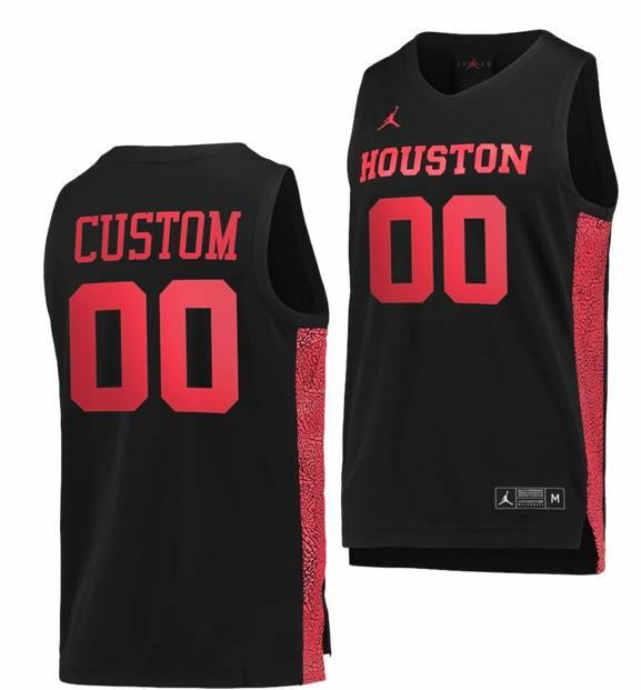 Men's Custom Houston Cougars Jersey Name and Number College Basketball Black Commemorative Classic