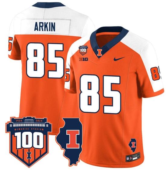 Men's Tanner Arkin Jersey #85 Illinois Fighting Vapor Limited College Football Stitched Orange Alternate