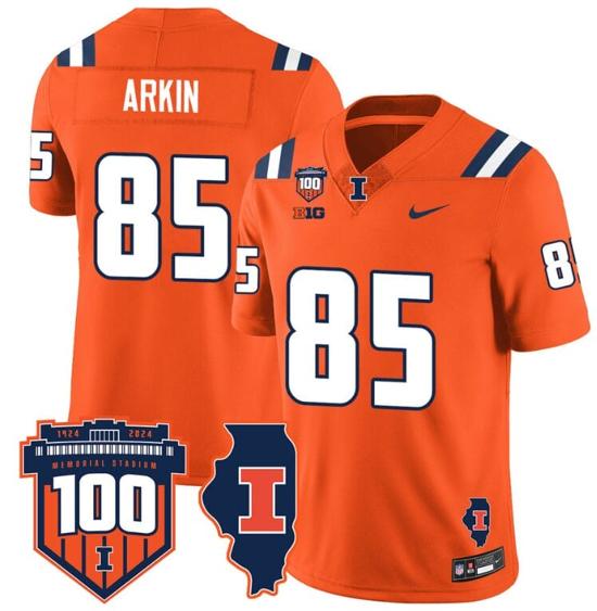 Men's Tanner Arkin Jersey #85 Illinois Fighting Vapor Limited College Football Stitched Orange