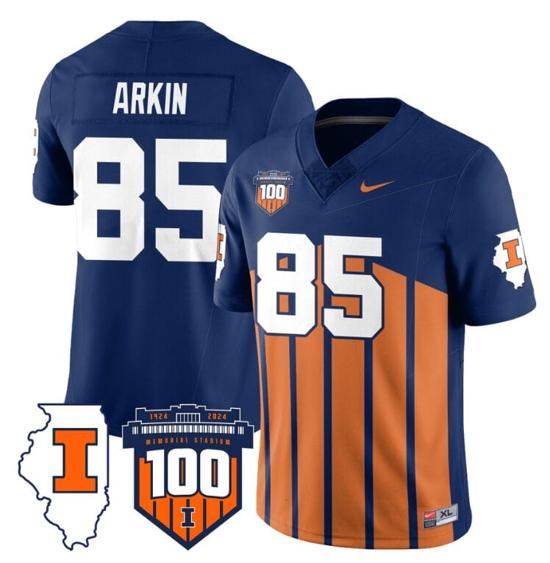 Men's Tanner Arkin Jersey #85 Illinois Fighting Vapor Limited College Football Stitched Throwback