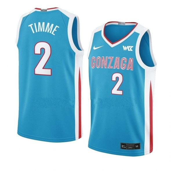 Men's #2 Drew Timme Gonzaga Bulldogs College Basketball Jerseys Blue