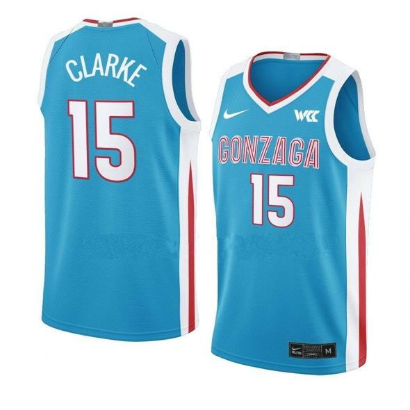 Men's #15 Brandon Clarke Gonzaga Bulldogs College Basketball Jerseys Blue