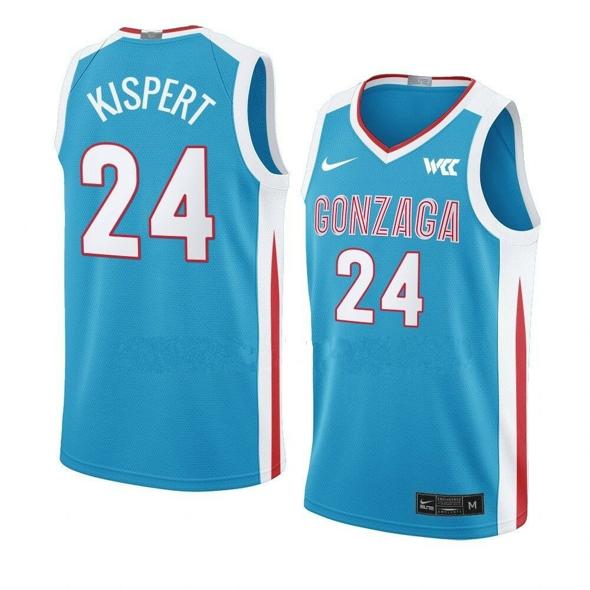 Men's #24 Corey Kispert Gonzaga Bulldogs College Basketball Jerseys Blue