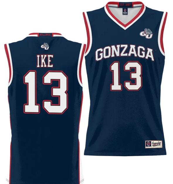 Men's Graham Ike Jersey #13 Gonzaga Bulldogs NIL College Basketball Lightweight Black