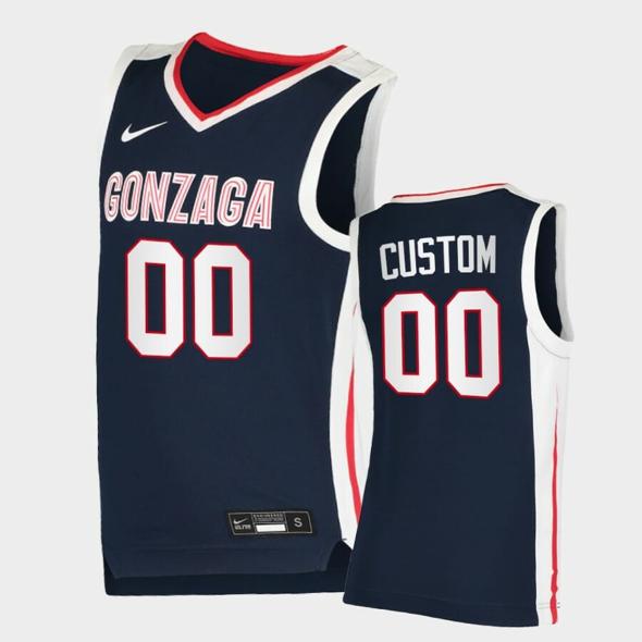 Men's Gonzaga Bulldogs Customized Name Number Navy College Basketball Elite Jersey