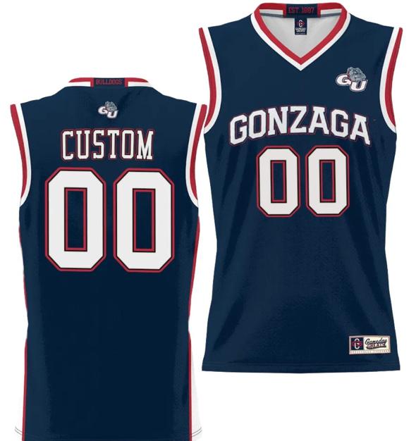 Men's Customized Gonzaga Bulldogs Jersey Name and Number NIL College Basketball Black