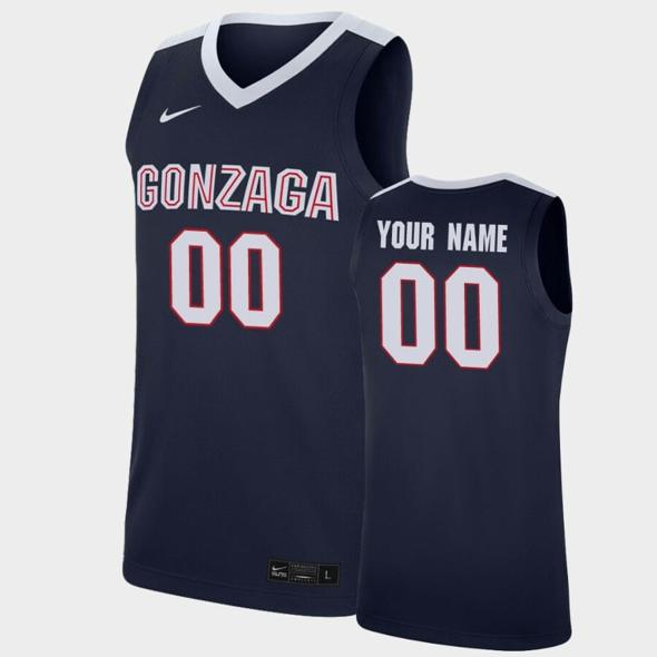 Men's Gonzaga Bulldogs Customized Name Number Navy Replica College Basketball Jersey