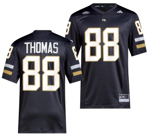 Men's Demaryius Thomas Jersey #88 Georgia Tech Yellow Jackets 2023 Premier Football Uniform Black