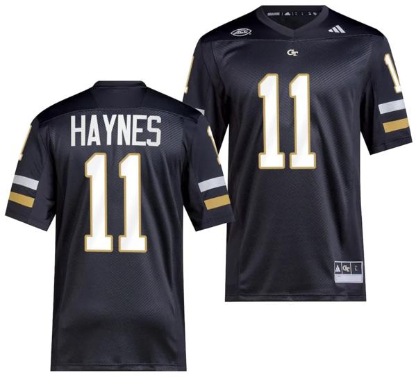 Men's Jamal Haynes Jersey #11 Georgia Tech Yellow Jackets 2023 Premier Football Uniform Black