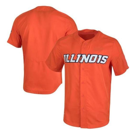 Men's Illinois Fighting Illini Custom Name Number College Baseball Jersey