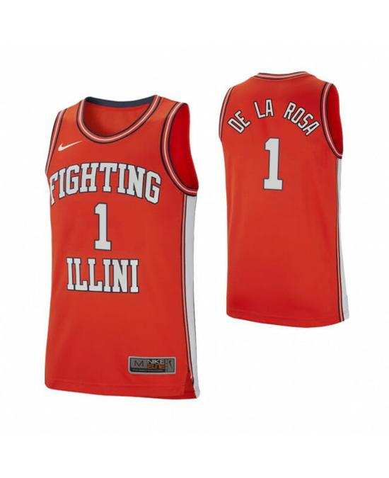 Men's Illinois Fighting Illini #1 Trent Frazier Jersey Limited College Basketball Jerseys Orange White