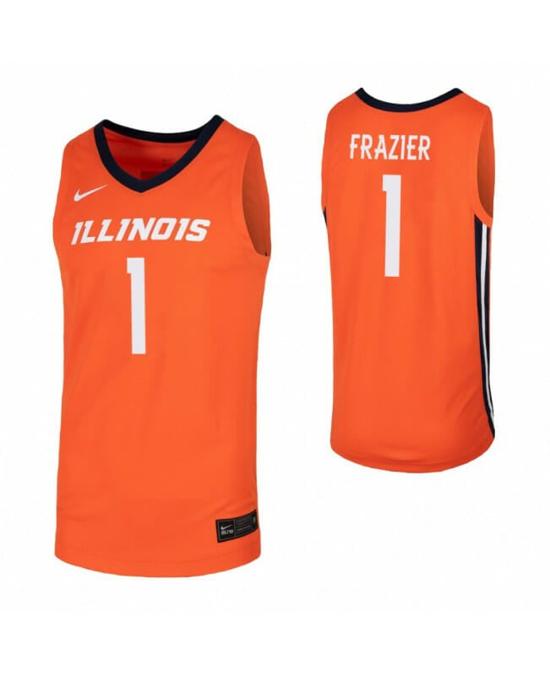 Men's Illinois Fighting Illini #1 Trent Frazier Limited College Basketball Jerseys Orange