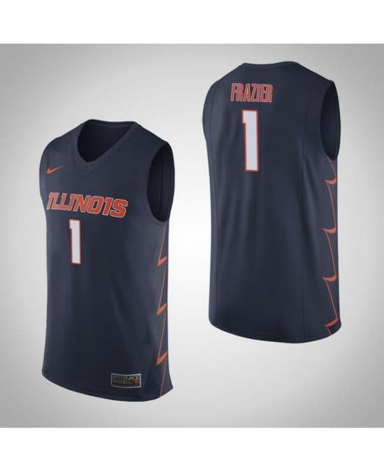 Men's Illinois Fighting Illini #1 Trent Frazier Jersey Limited College Basketball Jerseys Navy