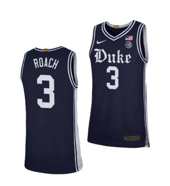 Men's Men's #3 Jeremy Roach Jersey Duke Blue Devils College Basketball Jerseys Navy