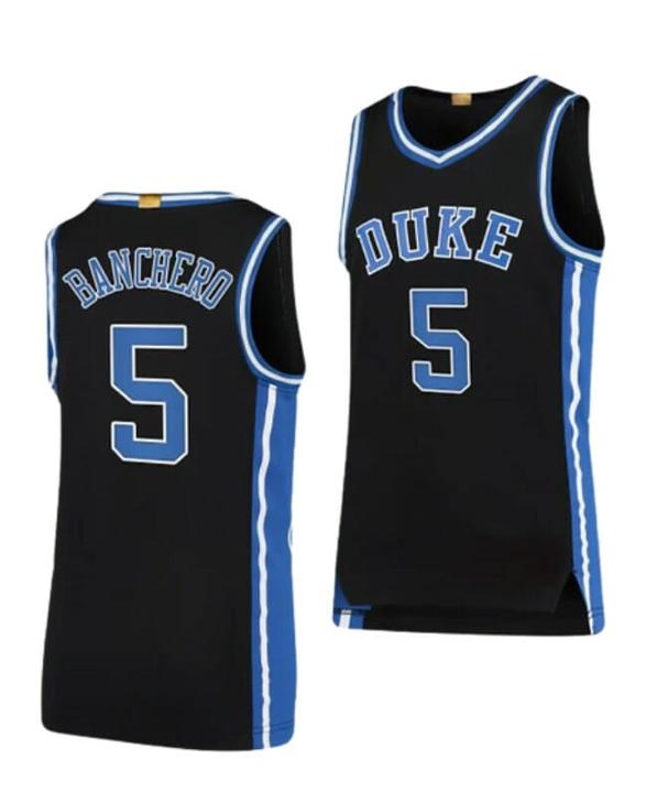 Men's Men's #5 Paolo Banchero Jersey Duke Blue Devils College Basketball Jerseys Black