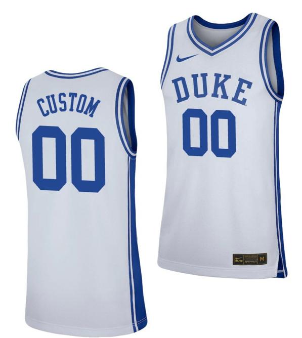 Men's Customized Duke Blue Devils Jersey College Basketball White Replica