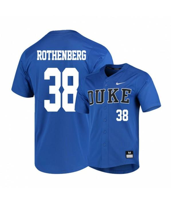 Men's Duke Blue Devils 38 Michael Rothenberg Blue Elite Baseball Jersey