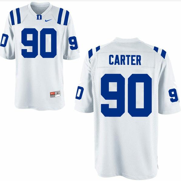 Men's Duke Blue Devils DeWayne Carter Jersey #90 College Football White