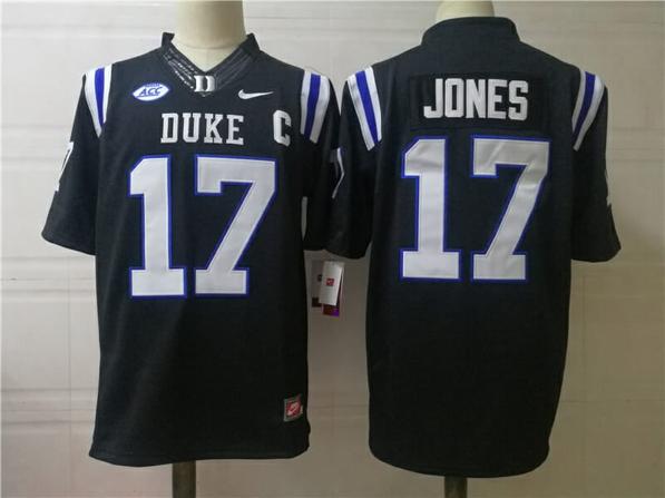 Men's Duke Blue Devils #17 Daniel Jones Nike College Football Jersey Black