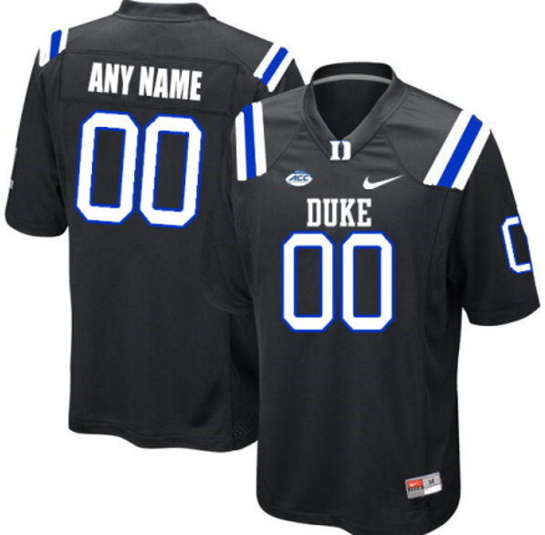 Men's Personalized Duke Blue Devils Jersey Name Number College Football Black