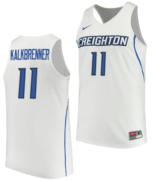 Men's Ryan Kalkbrenner Jersey #11 Creighton Bluejays College Basketball Performance White