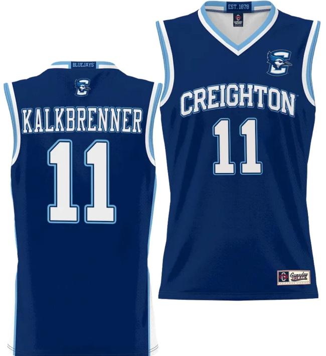 Men's Ryan Kalkbrenner Jersey #11 Creighton Bluejays College NIL Basketball Lightweight Blue