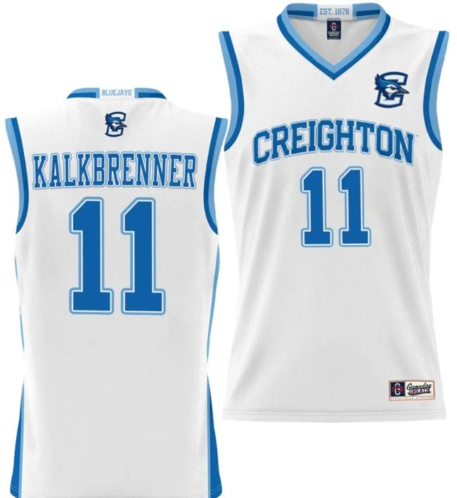 Men's Ryan Kalkbrenner Jersey #11 Creighton Bluejays College NIL Basketball Lightweight White