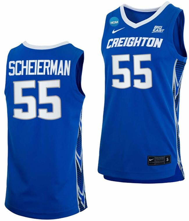 Men's Baylor Scheierman Jersey Creighton Bluejays College Basketball 2023 NCAA March Madness Blue #55