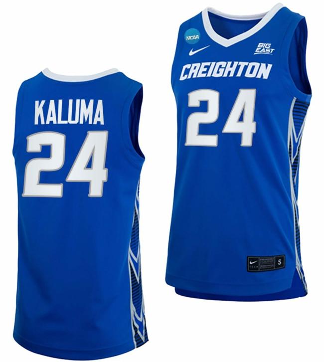 Men's Arthur Kaluma Jersey Creighton Bluejays College Basketball 2023 NCAA March Madness Blue #24