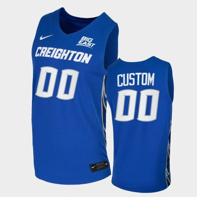 Men's Creighton Bluejays Customized Name Number Blue Replica College Basketball Jersey