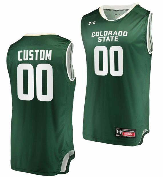 Men's Custom Colorado State Rams Jersey Name and Number College Basketball Green