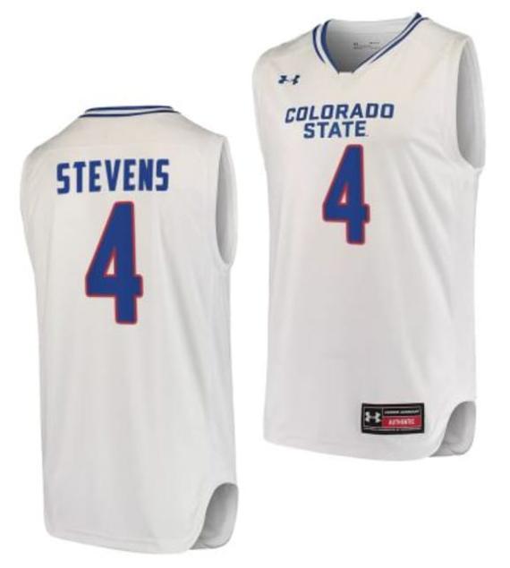 Men's Isaiah Stevens Jersey #4 Colorado State Rams College Basketball White