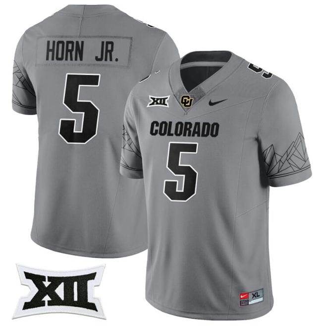 Men's Nike Jimmy Horn Jr Jersey #5 Colorado Buffaloes 2024 Vapor Limited NCAA Football Gray