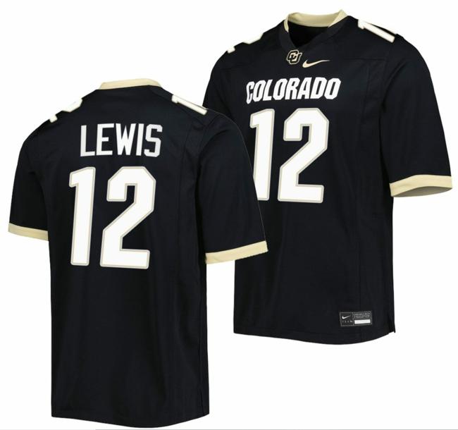 Men's Nike Brendon Lewis Jersey Colorado Buffaloes College Football Untouchable Replica Black #12