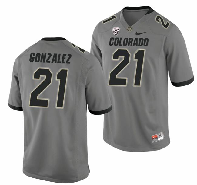 Men's Nike Christian Gonzalez Jersey Colorado Buffaloes College Football Game Gray #21