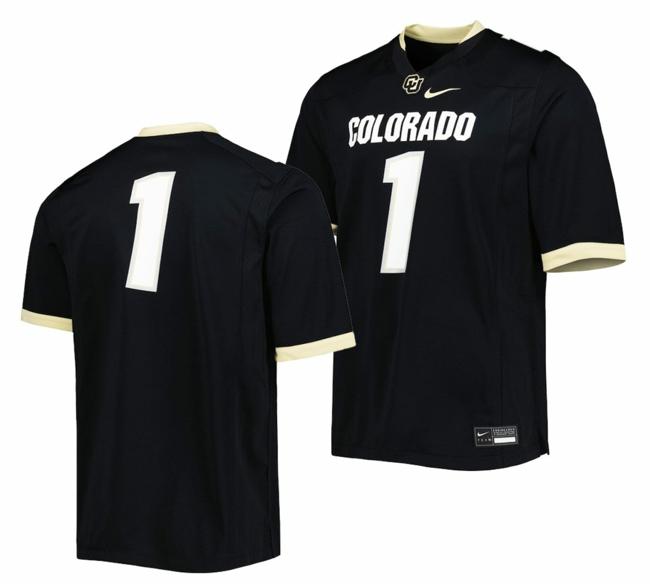 Men's Nike Colorado Buffaloes Jersey College Football Untouchable Replica Black #1