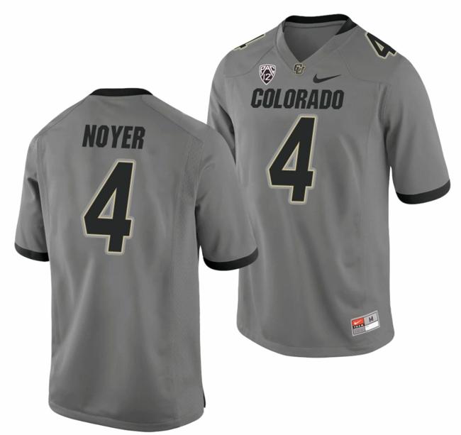 Men's Nike Sam Noyer Jersey Colorado Buffaloes College Football Game Gray #4