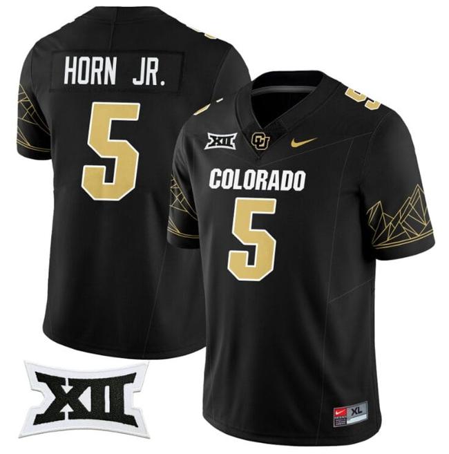 Men's Nike Jimmy Horn Jr Jersey #5 Colorado Buffaloes 2024 Vapor Limited NCAA Football Black