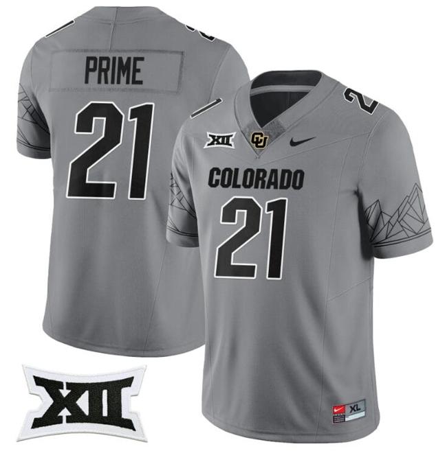 Men's Nike Coach Prime Jersey #21 Colorado Buffaloes 2024 Vapor Limited NCAA Football Gray