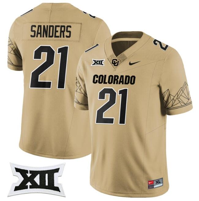 Men's Nike Shilo Sanders Jersey #21 Colorado Buffaloes 2024 Vapor Limited NCAA Football Gold