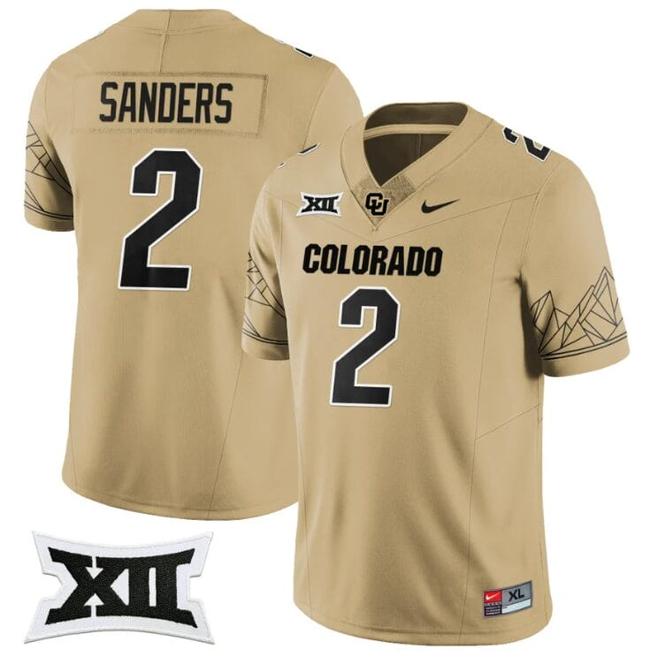 Men's Nike Shedeur Sanders Jersey #2 Colorado Buffaloes 2024 Vapor Limited NCAA Football Gold