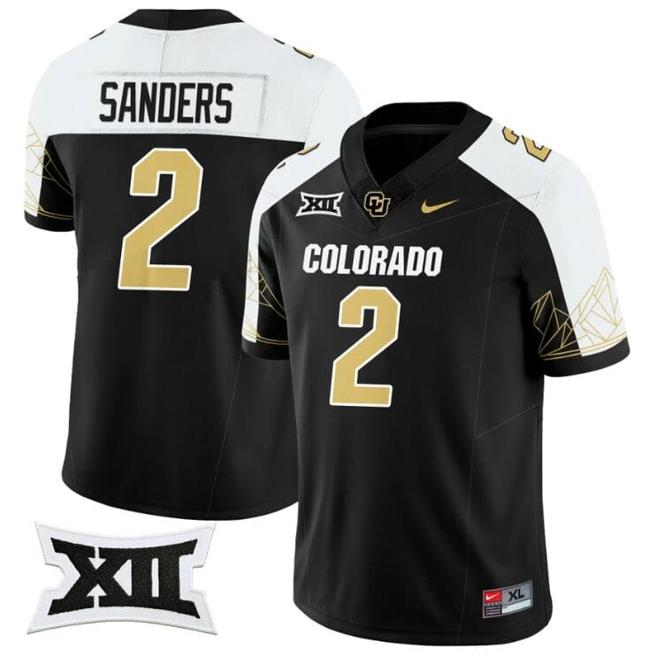 Men's Nike Shedeur Sanders Jersey #2 Colorado Buffaloes 2024 Vapor Limited NCAA Football Black Alternate