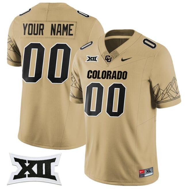 Men's Nike Customized Colorado Buffaloes Jersey Name and Number 2024 Vapor Limited NCAA Football Gold