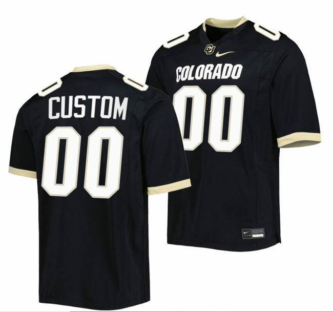 Men's Nike Customized Colorado Buffaloes Jersey Name and Number Untouchable Football Replica Jersey Black Uniform