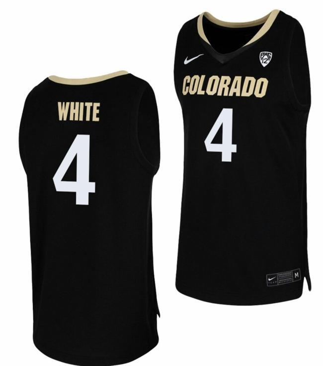 Men's Nike Derrick White Jersey Colorado Buffaloes College Basketball Replica Black #4