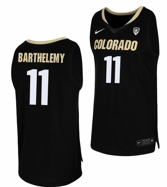 Men's Nike Keeshawn Barthelemy Jersey Colorado Buffaloes College Basketball Replica Black #11