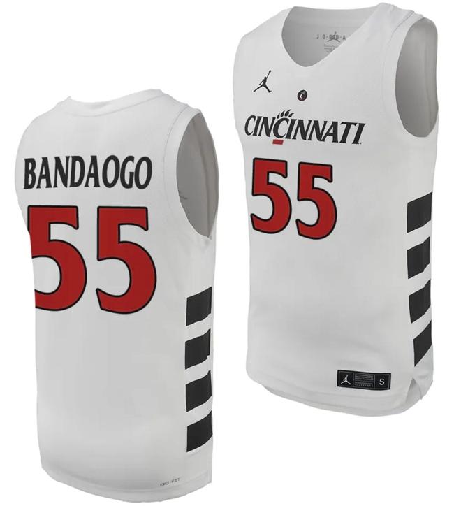 Men's Aziz Bandaogo Jersey #55 Cincinnati Bearcats College Basketball Replica 2023-24 White