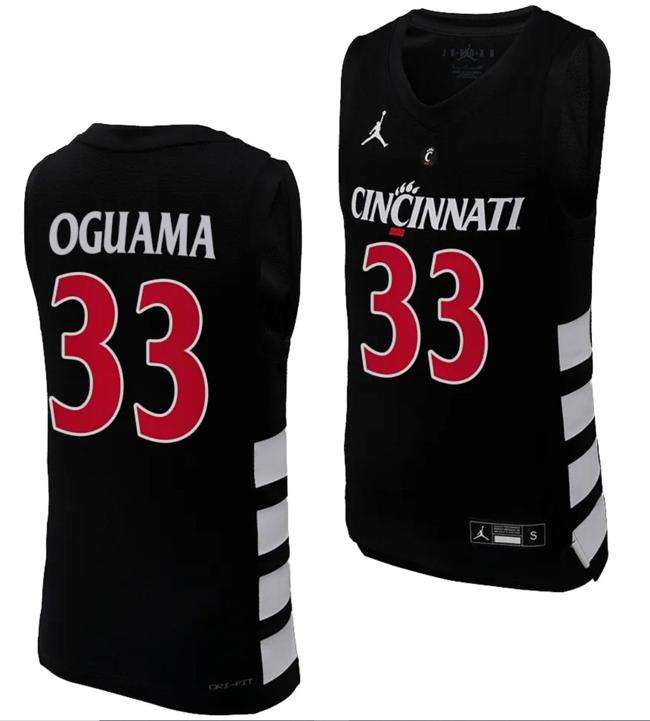 Men's Cincinnati Bearcats Ody Oguama Jersey #33 Black Basketball Unisex Replica